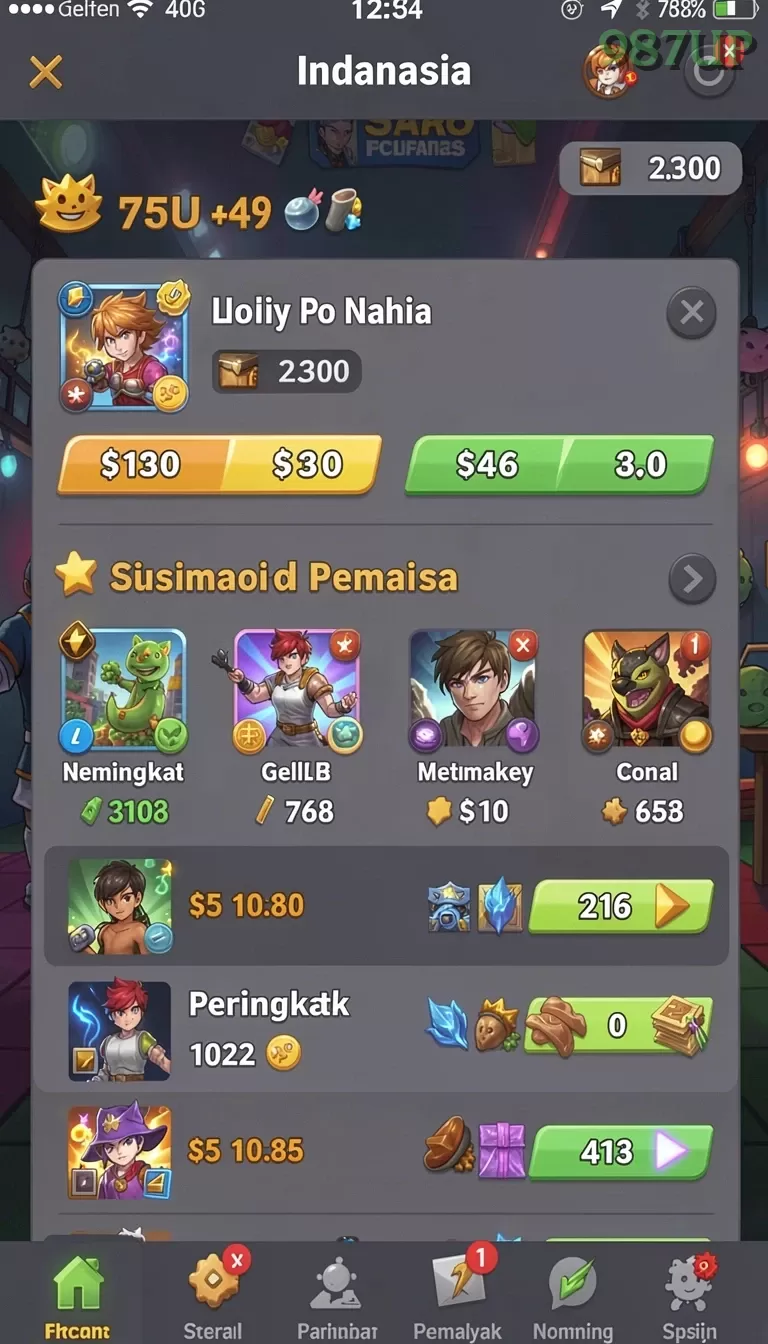 Cuplikan layar YUMETOTO — menu navigasi